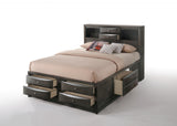91' X 63' X 56' Gray Oak Rubber Wood Queen Storage Bed