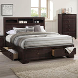 91' X 63' X 53' Espresso Rubber Wood Queen Storage Bed