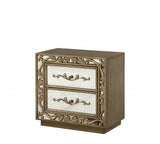 32' X 18' X 28' Antique Gold And Mirrored Poplar Nightstand