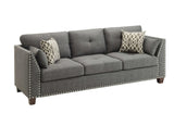 81' X 31' X 35' Light Charcoal Linen Sofa w4 Pillows