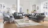 96' X 37' X 37' Dark Gray Velvet Sofa w4 Pillows
