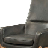 30' X 33' X 40' Black Top Grain Leather Accent Chair