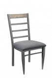 19' X 22' X 38' Gray Fabric And Antique Gray Side Chair (Set of 2)