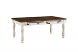 72' X 42' X 30' Walnut And White Washed Solid Wood Dining Table