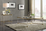 Clear Acrylic Gold Stainless Steel And Clear Glass Coffee Table