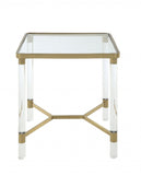 20' X 20' X 24' Stainless Steel Clear Acrylic And Glass End Table