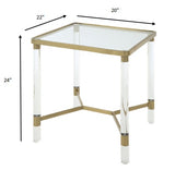 20' X 20' X 24' Stainless Steel Clear Acrylic And Glass End Table