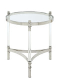 20' X 20' X 24' Stainless Steel Clear Acrylic And Glass End Table