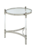 20' X 20' X 24' Stainless Steel Clear Acrylic And Glass End Table