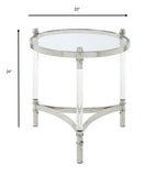 20' X 20' X 24' Stainless Steel Clear Acrylic And Glass End Table