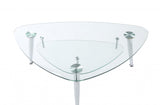 50' X 30' X 18' Chrome And Clear Glass Coffee Table