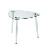 30' X 24' X 23' Chrome And Clear Glass End Table