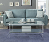 48' X 26' X 18' Clear Acrylic Chrome And Clear Glass Coffee Table