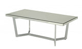 48' X 24' X 18' Mirrored And Chrome Coffee Table