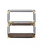44' X 16' X 28' Black Solid Wood Leg Console Table
