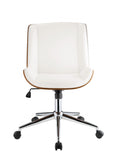 21' X 25' X 3438' White Leatherette And Walnut Office Chair