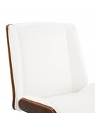 21' X 25' X 3438' White Leatherette And Walnut Office Chair