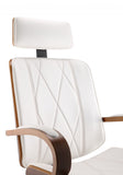 24" X 26" X 4649" White Leatherette And Walnut Office Chair