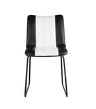 18' X 23' X 33' Black And White Leatherette Accent Chair