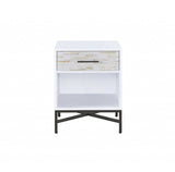 White And Black Wooden Nightstand