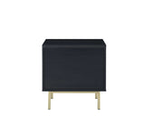 Contemporary Black And Brass Nightstand