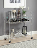 31' X 16' X 31' Clear Acrylic And Clear Glass Serving Cart
