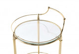 21' X 20' X 31' Gold And Clear Glass Serving Cart