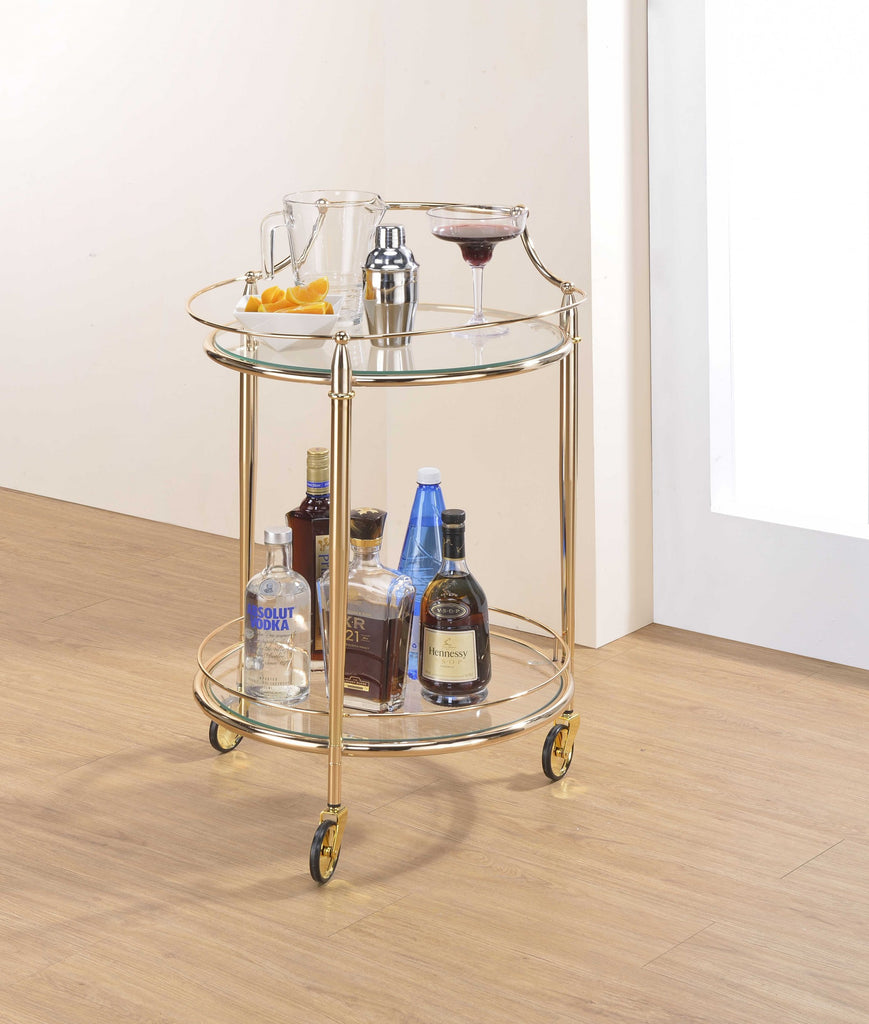 21' X 20' X 31' Gold And Clear Glass Serving Cart