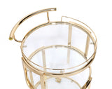 22' X 21' X 34' Gold And Clear Glass Serving Cart