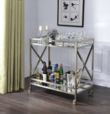 34' X 20' X 35' Antique Brass Metal Serving Cart