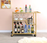 40' X 16' X 37' Gold And Clear Glass Serving Cart