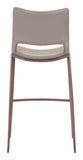 English Elm EE2648 100% Polyurethane, Plywood, Steel Modern Commercial Grade Bar Chair Set - Set of 2 Gray, Walnut 100% Polyurethane, Plywood, Steel