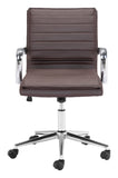 Zuo Modern Partner 100% Polyurethane, Plywood, Steel Modern Commercial Grade Office Chair Espresso, Chrome 100% Polyurethane, Plywood, Steel