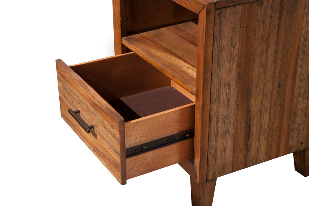Trinidad Nightstand - Handcrafted Mahogany Beauty with Felt-Lined Drawer and Chic Toffee Finish