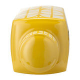 Sagebrook Home Contemporary Ceramic 18"h Square Jar W/ Lid, Yellow/cotton 17898-05 Yellow Ceramic