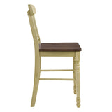 22' X 19.5' X 41.5' 2pc Buttermilk And Oak Counter Height Chair