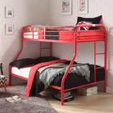 56' X 79' X 55.5' Twin Over Full Red Metal Bunk Bed