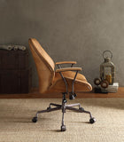 24' X 28' X 3740' Coffee Top Grain Leather Metallic Executive Office Chair