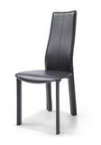 Set of 4 Modern Dining Black Faux Leather Dining Chairs
