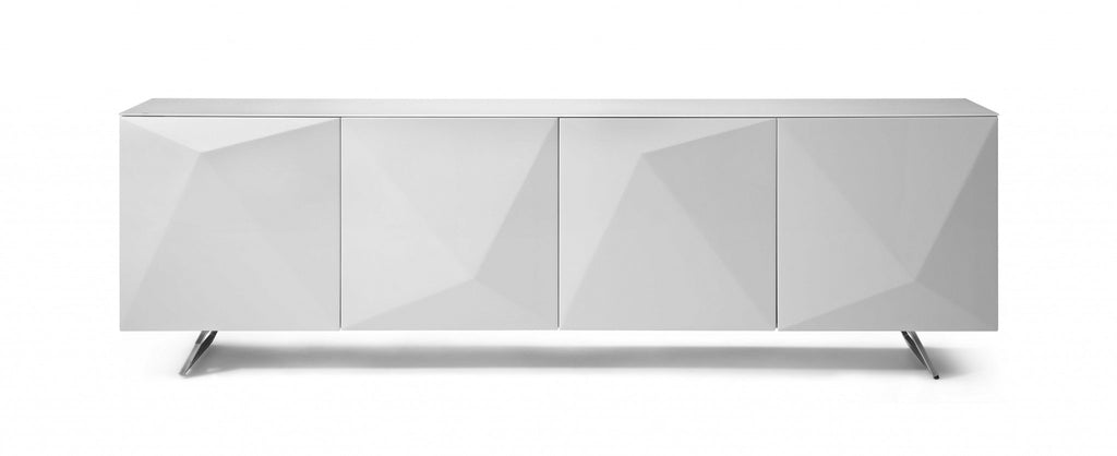 White Contemporary Storage Buffet Server