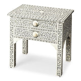 Vivienne Gray Bone Inlay Side Table