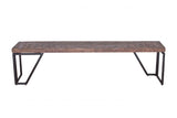 72" Modern Dark Acacia and Black Iron Bench