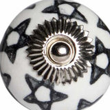 1.5" x 1.5" x 1.5" White Black and Silver Knobs 12 Pack