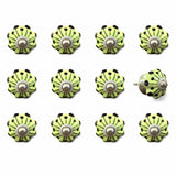 1.5" x 1.5" x 1.5" Yellow Green and Silver Knobs 12 Pack