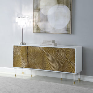 Bellissimo Acrylic / Birch Wood / Engineered Wood Contemporary  Sideboard/Buffet - 64" W x 18" D x 31" H