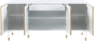 Bellissimo Acrylic / Birch Wood / Engineered Wood Contemporary  Sideboard/Buffet - 64" W x 18" D x 31" H