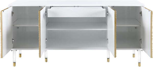 Bellissimo Acrylic / Birch Wood / Engineered Wood Contemporary  Sideboard/Buffet - 64" W x 18" D x 31" H