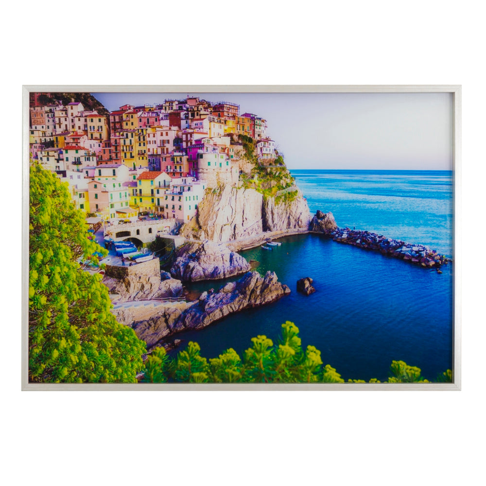 Yosemite Home Decor 'Coastal Charm' - Photo Printed on Tempered Glass, Framed 3220016-YHD