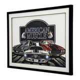Yosemite Home Decor 'American Muscle ' - 3D Collage, 40"Wx30"H Wall Art, Framed 3220023-YHD