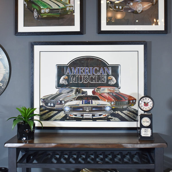 Yosemite Home Decor 'American Muscle ' - 3D Collage, 40"Wx30"H Wall Art, Framed 3220023-YHD
